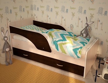 1-спальная детская кровать Максимка, корпус Млечный дуб, фасад Венге в Ярославле