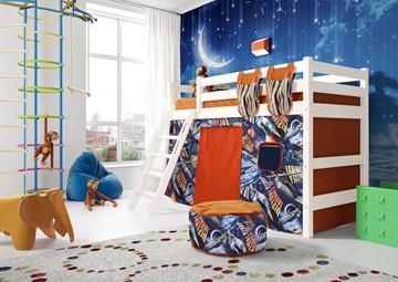 Кровать-чердак в детскую Соня, Вариант 6 Белый в Рыбинске