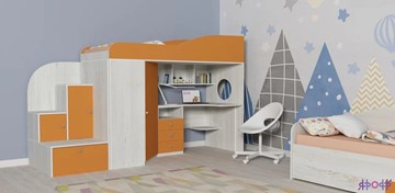 Детская кровать-шкаф Кадет-1, корпус Винтерберг, фасад Оранжевый в Ярославле