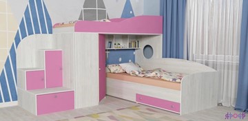 Детская кровать-шкаф Кадет-2, корпус Винтерберг, фасад Розовый в Ярославле