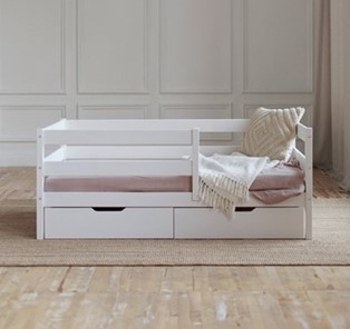 Детская кровать Софа с ящиками, цвет белый в Ярославле