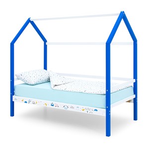 Детская кровать-домик Svogen сине-белый/барашки в Ярославле