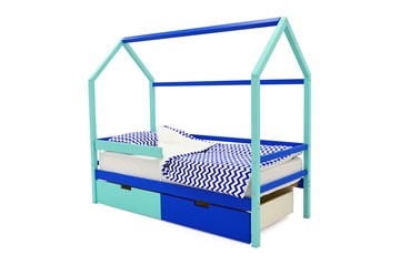 Детская кровать-домик Svogen синий-мятный в Рыбинске
