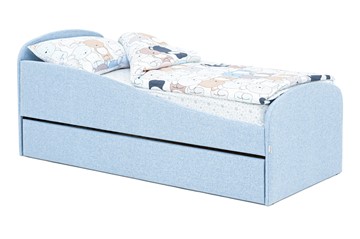 Мягкая кровать с ящиком Letmo небесный (рогожка) в Ярославле