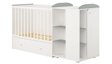 Детская кровать-шкаф с комодом POLINI Kids Ameli 800 Белый / Серый, серия AMELI в Ярославле