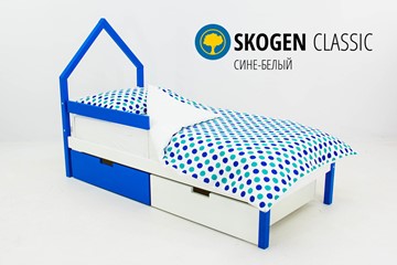 Кровать-домик мини Skogen сине-белый в Ярославле