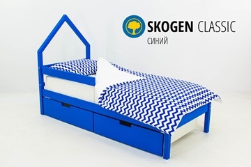Детская кровать-домик мини Skogen синия в Ярославле