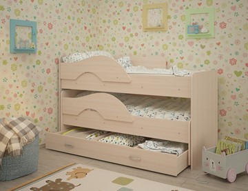 Детская кровать для мальчика Радуга 1.6 с ящиком, цвет Млечный дуб в Ярославле