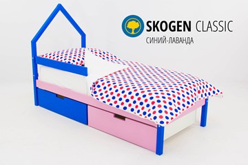 Кровать-домик мини Skogen синий-лаванда в Ярославле