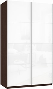 Шкаф Прайм (Белое стекло/Белое стекло) 1200x570x2300, венге в Рыбинске