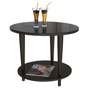 Круглый столик Мебелик BeautyStyle - 10, венге/стекло черное в Ярославле