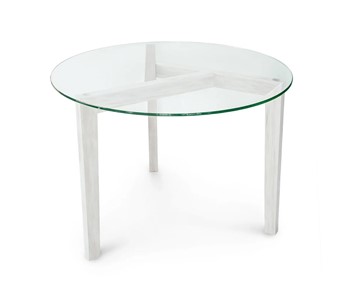 Стеклянный столик Оникс-7, Выбеленный дуб/Прозрачное стекло в Ярославле