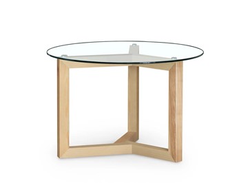 Стеклянный столик в зал Оникс-8, Натуральный массив/Прозрачное стекло в Ярославле