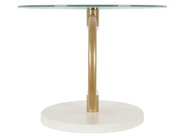 Стеклянный столик Дуэт 13Н (золото-слоновая кость-прозрачное) в Ярославле