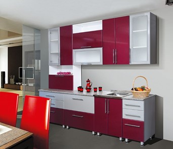 Модульный кухонный гарнитур Мыло 224 2600, цвет Бордо металлик/Серебристый металлик в Ярославле