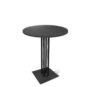 Обеденный круглый стол SHT-TU6-BS1/H110 / SHT-TT 80 ЛДСП (камень пьетра гриджио черный/черный) в Ярославле