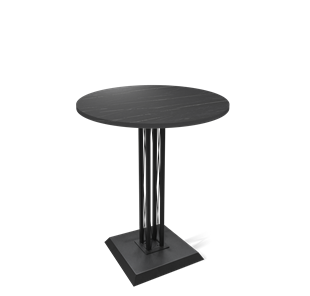 Круглый стол на кухню SHT-TU6-BS2/H110 / SHT-TT 80 ЛДСП (камень пьетра гриджио черный/черный) в Ярославле
