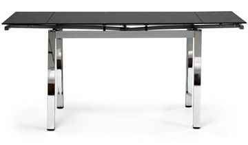 Стеклянный кухонный стол CAMPANA ( mod. 346 ) металл/стекло 70x110/170x76, хром/черный арт.11413 в Ярославле