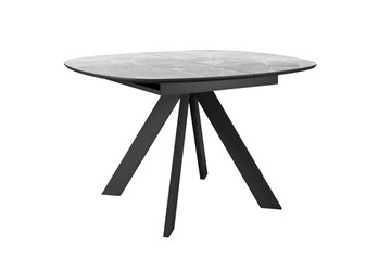 Раздвижной стол DikLine BK100 Керамика Серый мрамор/подстолье черное/опоры черные в Ярославле