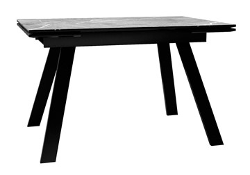 Кухонный раскладной стол DikLine DKL140 Керамика Серый мрамор/опоры черные (2 уп.) в Ярославле