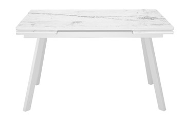 Раздвижной стол DikLine SKA125 Керамика Белый мрамор/подстолье белое/опоры белые (2 уп.) в Ярославле