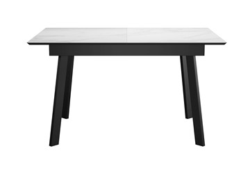 Керамический кухонный стол DikLine SKH125 Керамика Белый мрамор/подстолье черное/опоры черные (2 уп.) в Рыбинске