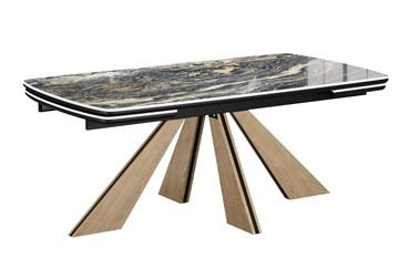 Керамический кухонный стол DikLine SKP180 Керамика Amadeus/подстолье черное/опоры дуб монтана (2 уп.) в Рыбинске