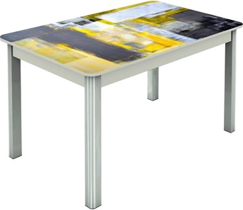 Кухонный стол раздвижной Гамбург исп.1 ноги метал. крашеные №23, Фотопечать (Текстура №51) в Ярославле