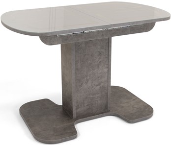 Кухонный стол раскладной Кубика Киото-1 (ноги серый камень, серебро/серый камень) в Ярославле