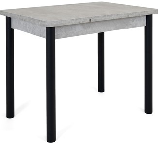 Кухонный стол раскладной Кубика Милан-2 EVO, ноги черные, светлый цемент в Ярославле