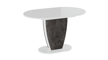 Кухонный овальный стол Монреаль тип 1 (Белый глянец/Моод темный) в Рыбинске