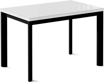 Кухонный стол раскладной Кубика Нагано-2G (ноги черные, стекло cristal/белый цемент) в Ярославле