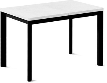 Обеденный раздвижной стол Токио-1L (ноги металлические черные, белый цемент) в Рыбинске