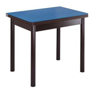 Кухонный пристенный стол СПА-01 СТ2, венге ЛДСП/стекло синие/38 прямые трубки крашеные коричневый в Ярославле