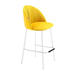 Барный стул SHT-ST35-1 / SHT-S29P (имперский жёлтый/белый муар) в Ярославле