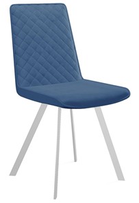 Обеденный стул 202, микровелюр B8 blue, ножки белые в Рыбинске