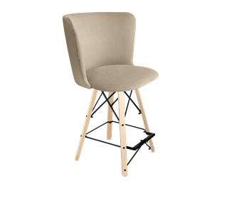 Полубарный стул SHT-ST36 / SHT-S80-1 (ванильный крем/прозрачный лак/черный) в Ярославле