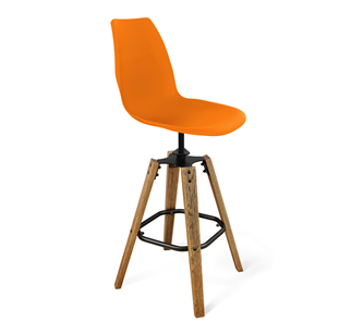 Барный стул SHT-ST29/S93 (оранжевый ral2003/брашированный коричневый/черный муар) в Ярославле