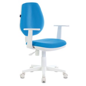 Офисное кресло Brabix Fancy MG-201W (с подлокотниками, пластик белый, голубое) 532411 в Рыбинске
