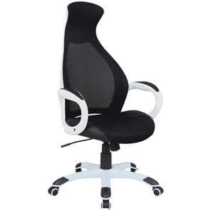 Кресло компьютерное Brabix Premium Genesis EX-517 (пластик белый, ткань/экокожа/сетка черная) 531573 в Рыбинске