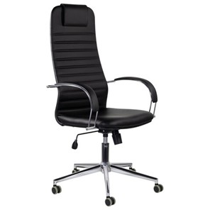 Офисное кресло Brabix Premium Pilot EX-610 CH (хром, кожзам, черное) 532418 в Ярославле