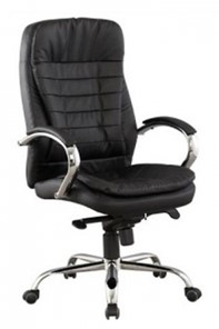 Компьютерное кресло ДамОфис J 9031-1 нат. кожа /хром, черный в Ярославле