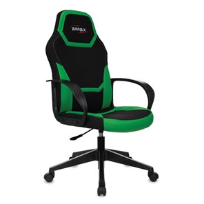 Кресло офисное BRABIX "Alpha GM-018", ткань/экокожа, черное/зеленое, 532639, GM-018_532639 в Ярославле