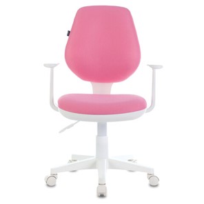 Офисное кресло Brabix Fancy MG-201W (с подлокотниками, пластик белый, розовое) 532409 в Рыбинске
