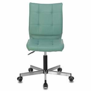 Офисное кресло Brabix Stream MG-314 (без подлокотников, пятилучие серебристое, экокожа, серо-голубое) 532079 в Ярославле