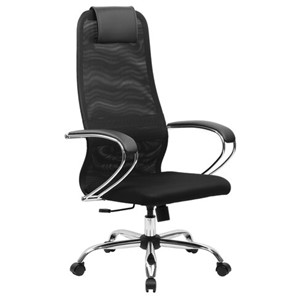 Офисный стул BRABIX PREMIUM "Ultimate EX-800" хром, плотная двойная сетка Х2, черное, 532911 в Ярославле