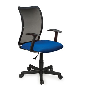 Офисное кресло Brabix Spring MG-307 (с подлокотниками, комбинированное синее/черное TW) в Ярославле