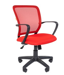 Кресло офисное CHAIRMAN 698 black TW-69, ткань, цвет красный в Ярославле