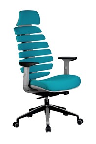 Кресло офисное Riva Chair SHARK (Лазурный/серый) в Ярославле