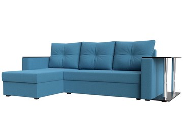 Угловой раскладной диван Атланта Лайт, Амур голубой (микровельвет) в Ярославле